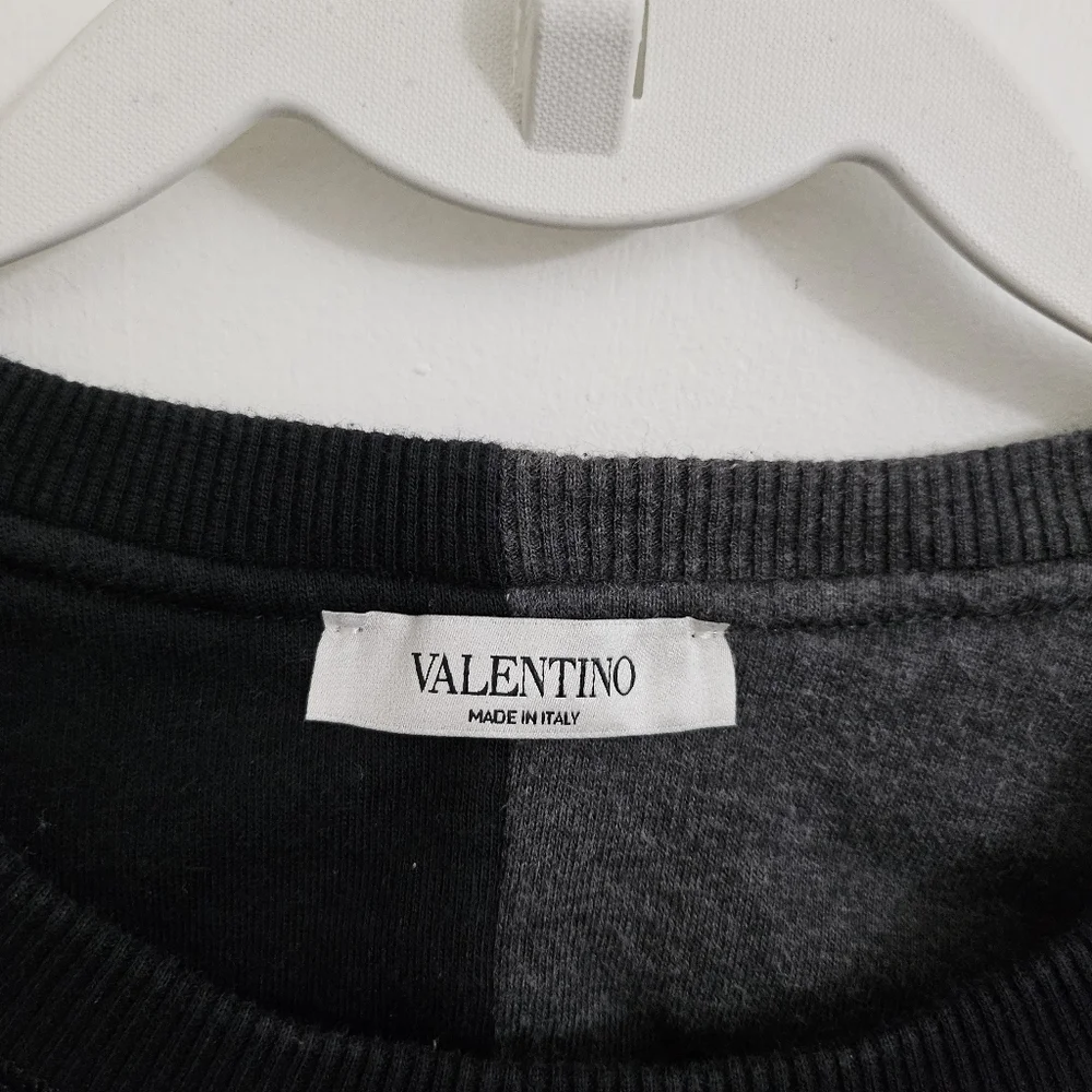 Valentino Jamie Reid Sweatshirt Mens Small Black Graphic Print Longline Pullover